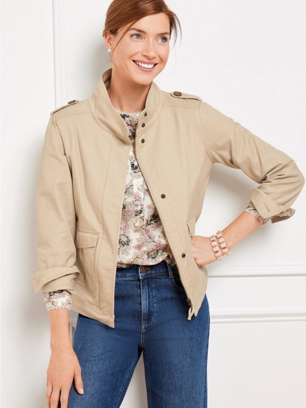 Talbots CASUAL TWILL CROP JACKET